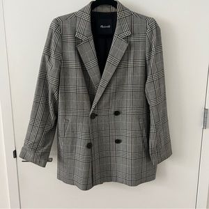 Madewell Caldwell Blazer in Grey Plaid Size S